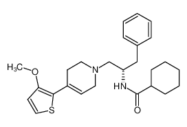 (S)-cyclohexanecarboxylic acid {1-benzyl-2-[4-(3-methoxy-thiophen-2-yl)-3,6-dihydro-2H-pyridin-1-yl]-ethyl}-amide_289617-16-9