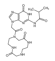 N-{9-[2-(3,9-Dioxo-1,4,7,10-tetraaza-cyclododec-1-yl)-2-oxo-ethyl]-6-oxo-6,9-dihydro-1H-purin-2-yl}-isobutyramide_289684-63-5