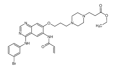 4-[(3-bromophenyl)amino]-7-(3-{4-[2-(ethoxycarbonyl)-ethyl]-piperazin-1-yl}propyloxy)-6-[(vinylcarbonyl)amino]-quinazoline_289700-61-4