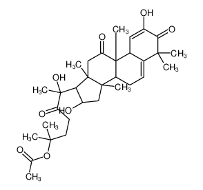 [6-[(9R,13R,14S,16R,17R)-2,16-dihydroxy-4,4,9,13,14-pentamethyl-3,11-dioxo-8,10,12,15,16,17-hexahydro-7H-cyclopenta[a]phenanthren-17-yl]-6-hydroxy-2-methyl-5-oxoheptan-2-yl] acetate_28973-67-3