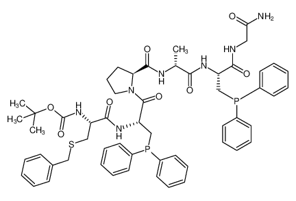 Glycinamide,N-[(1,1-dimethylethoxy)carbonyl]-S-(phenylmethyl)-L-cysteinyl-3-(diphenylphosphino)-L-alanyl-L-prolyl-D-alanyl-3-(diphenylphosphino)-L-alanyl-_289898-69-7