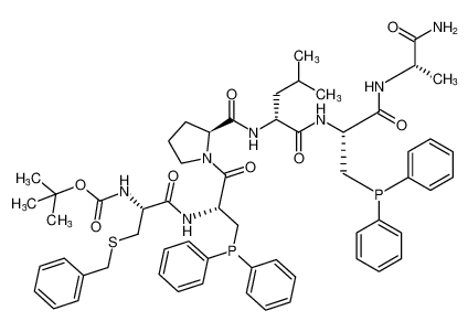 L-Alaninamide,N-[(1,1-dimethylethoxy)carbonyl]-S-(phenylmethyl)-L-cysteinyl-3-(diphenylphosphino)-L-alanyl-L-prolyl-D-leucyl-3-(diphenylphosphino)-L-alanyl-_289899-32-7
