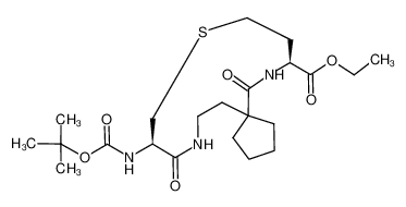 (8S,13R)-13-tert-Butoxycarbonylamino-6,14-dioxo-11-thia-7,15-diaza-spiro[4.12]heptadecane-8-carboxylic acid ethyl ester_289913-62-8