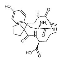 (S)-13-((S)-2-amino-3-(4-hydroxyphenyl)propanamido)-6,14-dioxo-7,15-diazaspiro[4.12]heptadec-12-ene-8-carboxylic acid_289915-20-4