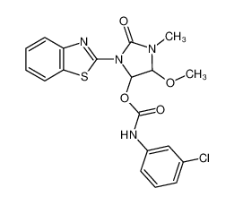 1-benzothiazol-2-yl-5-(3-chloro-phenylcarbamoyloxy)-4-methoxy-3-methyl-imidazolidin-2-one_28999-02-2