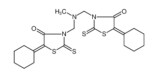 5,5'-dicyclohexylidene-2,2'-dithioxo-3,3'-(2-methyl-2-aza-propane-1,3-diyl)-bis-thiazolidin-4-one_29004-24-8