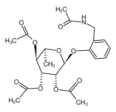 N-(o-(O-Triacetyl-α-L-rhamnopyranosyloxy)-benzyl)acetamid_29024-78-0