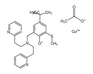 copper(II) 2-((bis(2-(pyridin-2-yl)ethyl)amino)methyl)-4-(tert-butyl)-6-(methylthio)phenolate acetate_290294-47-2