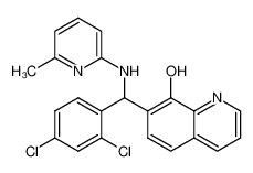 7-((2,4-dichlorophenyl)((6-methylpyridin-2-yl)amino)methyl)quinolin-8-ol_290296-06-9