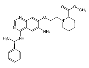 6-amino-4-[(R)-(1-phenyl-ethyl)amino]-7-{2-[2-(methoxycarbonyl)-piperidin-1-yl]-ethoxy}-quinazoline_290303-36-5