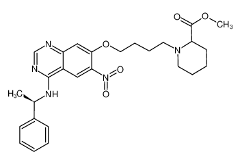 4-[(R)-(1-phenyl-ethyl)amino]-7-(4-[2-(methoxycarbonyl)piperidin-1-yl]-butyloxy)-6-nitro-quinazoline_290303-78-5