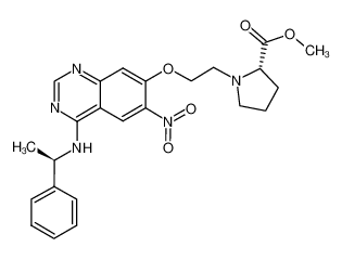 4-[(R)-(1-phenyl-ethyl)amino]-7-(2-[(S)-2-(methoxycarbonyl)-pyrrolidin-1-yl]-ethoxy)-6-nitro-quinazoline_290303-80-9