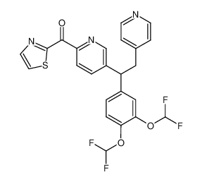 {5-[1-(3,4-Bis-difluoromethoxy-phenyl)-2-pyridin-4-yl-ethyl]-pyridin-2-yl}-thiazol-2-yl-methanone_290307-25-4