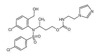 (R)-3-((4-chloro-N-(5-chloro-2-(hydroxymethyl)phenyl)phenyl)sulfonamido)butyl (2-(1H-imidazol-1-yl)ethyl)carbamate_290327-22-9