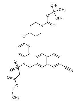 ethyl (N-{4-[(1-tert-butoxycarbonyl-4-piperidyl)oxy]phenyl}-N-[(7-cyano-2-naphthyl)methyl]sulfamoyl)acetate_290332-76-2