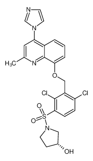 1-[[2,4-Dichloro-3-[[[4-(1H-imidazol-1-yl)-2-methyl-8-quinolinyl]oxy]methyl]-phenyl]sulphonyl]-3(R)-pyrrolidinol_290344-30-8