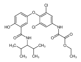 N-{3,5-dichloro-4-[4-hydroxy-3-(1-isopropyl-2-methyl-propylcarbamoyl)-phenoxy]-phenyl}-oxamic acid ethyl ester_290350-84-4