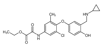 N-[3-chloro-4-(3-cyclopropylaminomethyl-4-hydroxy-phenoxy)-5-methyl-phenyl]-oxamic acid ethyl ester_290351-44-9