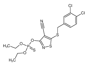 thiophosphoric acid O-[4-cyano-5-(3,4-dichloro-benzylsulfanyl)-isothiazol-3-yl] ester O',O'-diethyl ester_29045-41-8