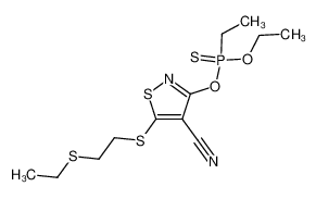 ethyl-phosphonothioic acid O-[4-cyano-5-(2-ethylsulfanyl-ethylsulfanyl)-isothiazol-3-yl] ester O'-ethyl ester_29045-44-1