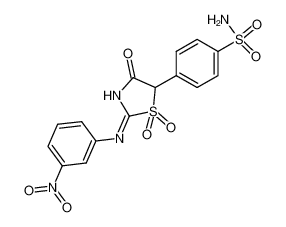 4-[2-(3-nitro-anilino)-1,1,4-trioxo-4,5-dihydro-1H-1λ6-thiazol-5-yl]-benzenesulfonamide_29052-68-4