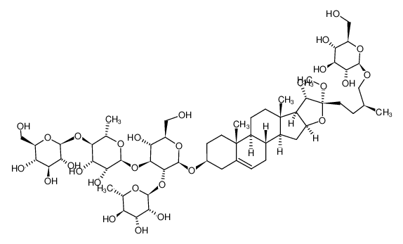 (25S)-26-[(β-D-glucopyranosyl)oxy]-22α-methoxyfurost-5-en-3β-yl O-α-L-rhamnopyranosyl-(1-)2)-O-[O-β-D-glucopyranosyl-(1-)4)-α-L-rhamnopyranosyl-(1-)3)]-β-D-glucopyranoside_290809-76-6