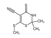 2,2-dimethyl-6-methylsulfanyl-4-thioxo-3,4-dihydro-2H-[1,3]thiazine-5-carbonitrile_29082-82-4