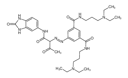 N1,N3-bis(3-(diethylamino)propyl)-5-((1,3-dioxo-1-((2-oxo-2,3-dihydro-1H-benzo[d]imidazol-5-yl)amino)butan-2-yl)diazenyl)isophthalamide_290829-11-7