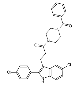 4-Benzoyl-1-{3-[5-chloro-2-(4-chlorophenyl)-1H-indol-3-yl]-1-oxopropyl}piperazine_290831-80-0