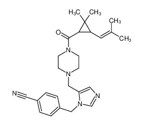 4-((5-((4-(2,2-dimethyl-3-(2-methylprop-1-en-1-yl)cyclopropane-1-carbonyl)piperazin-1-yl)methyl)-1H-imidazol-1-yl)methyl)benzonitrile_291282-46-7