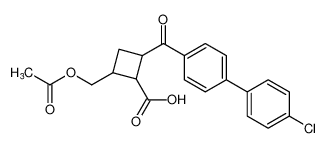 2-(acetoxymethyl)-4-(4'-chloro-[1,1'-biphenyl]-4-carbonyl)cyclobutane-1-carboxylic acid_291298-90-3