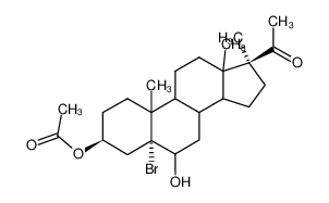 Acetic acid (3S,5R,17S)-17-acetyl-5-bromo-6-hydroxy-10,13,17-trimethyl-hexadecahydro-cyclopenta[a]phenanthren-3-yl ester_2913-84-0