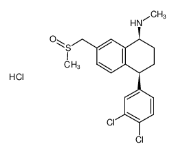 Cis-(1S)-N-methyl-7-((methylsulphinyl)methyl)-4-(3,4-dichlorophenyl)-1,2,3,4-tetrahydro-1-naphthalenamine hydrochloride_291305-75-4