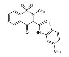 2-methyl-1,1,4-trioxo-1,2,3,4-tetrahydro-1λ6-benzo[e][1,2]thiazine-3-carboxylic acid 2-fluoro-5-methyl-anilide_29152-01-0