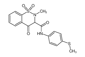 2-Methyl-1,1,4-trioxo-1,2,3,4-tetrahydro-1λ6-benzo[e][1,2]thiazine-3-carboxylic acid (4-methylsulfanyl-phenyl)-amide_29152-05-4