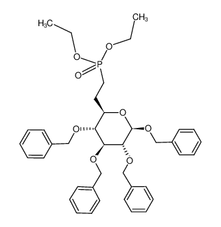 benzyl 6-deoxy-6-(diethylphosphonomethyl)-2,3,4-tri-O-benzyl-β-D-glucopyranoside_291527-98-5