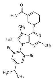 1-(7-(2,6-dibromo-4-isopropylphenyl)-2,5,6-trimethyl-7H-pyrrolo[2,3-d]pyrimidin-4-yl)-1,2,5,6-tetrahydropyridine-3-carboxamide_291539-01-0