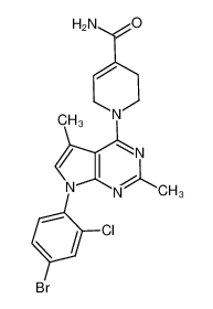 1-(7-(4-bromo-2-chlorophenyl)-2,5-dimethyl-7H-pyrrolo[2,3-d]pyrimidin-4-yl)-1,2,3,6-tetrahydropyridine-4-carboxamide_291539-38-3