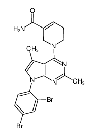 1-(7-(2,4-dibromophenyl)-2,5-dimethyl-7H-pyrrolo[2,3-d]pyrimidin-4-yl)-1,2,5,6-tetrahydropyridine-3-carboxamide_291539-48-5