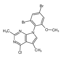 4-chloro-2,5-dimethyl-7-(2,4-dibromo-6-methoxyphenyl)-7H-pyrrolo[2,3-d]pyrimidine_291540-25-5