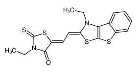 3-ethyl-5-[2-(1-ethyl-1H-benzo[4,5]thieno[3,2-d]thiazol-2-ylidene)-ethylidene]-2-thioxo-thiazolidin-4-one_2916-86-1