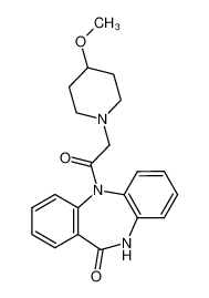 5-[(4-methoxy-piperidin-1-yl)-acetyl]-5,10-dihydro-dibenzo[b,e][1,4]diazepin-11-one_29174-43-4