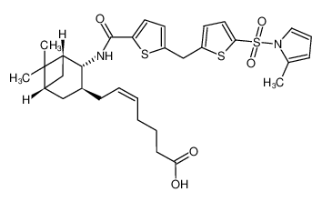 (Z)-7-((1R,2R,3S,5S)-6,6-dimethyl-2-(5-((5-((2-methyl-1H-pyrrol-1-yl)sulfonyl)thiophen-2-yl)methyl)thiophene-2-carboxamido)bicyclo[3.1.1]heptan-3-yl)hept-5-enoic acid_291747-68-7