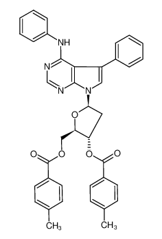 4-N-phenylamino-5-phenyl-7-(3,5-di-O-toluoyl-2-deoxy-β-D-erythropentofuranosyl)pyrrolo[2,3-d]pyrimidine_291759-43-8
