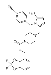 (2,2-difluorobenzo[d][1,3]dioxol-4-yl)methyl 4-((1-(4-cyanobenzyl)-2-methyl-1H-imidazol-5-yl)methyl)piperazine-1-carboxylate_291760-45-7