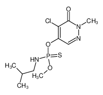 isobutyl-thiophosphoramidic acid O-(5-chloro-1-methyl-6-oxo-1,6-dihydro-pyridazin-4-yl) ester O'-methyl ester_29201-59-0