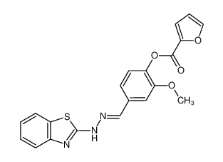 4-((2-(benzo[d]thiazol-2-yl)hydrazineylidene)methyl)-2-methoxyphenyl furan-2-carboxylate_292029-97-1