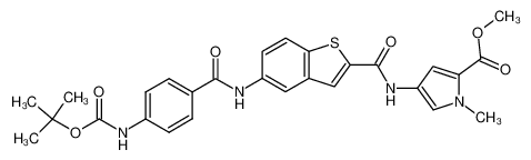 4-{[5-(4-tert-Butoxycarbonylamino-benzoylamino)-benzo[b]thiophene-2-carbonyl]-amino}-1-methyl-1H-pyrrole-2-carboxylic acid methyl ester_292069-58-0