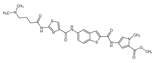 1H-Pyrrole-2-carboxylic acid,4-[[[5-[[[2-[[4-(dimethylamino)-1-oxobutyl]amino]-4-thiazolyl]carbonyl]amino]benzo[b]thien-2-yl]carbonyl]amino]-1-methyl-, methyl ester_292069-82-0