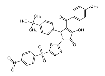 5-(4-(tert-butyl)phenyl)-3-hydroxy-4-(4-methylbenzoyl)-1-(5-((4-nitrophenyl)sulfonyl)thiazol-2-yl)-1,5-dihydro-2H-pyrrol-2-one_292161-67-2